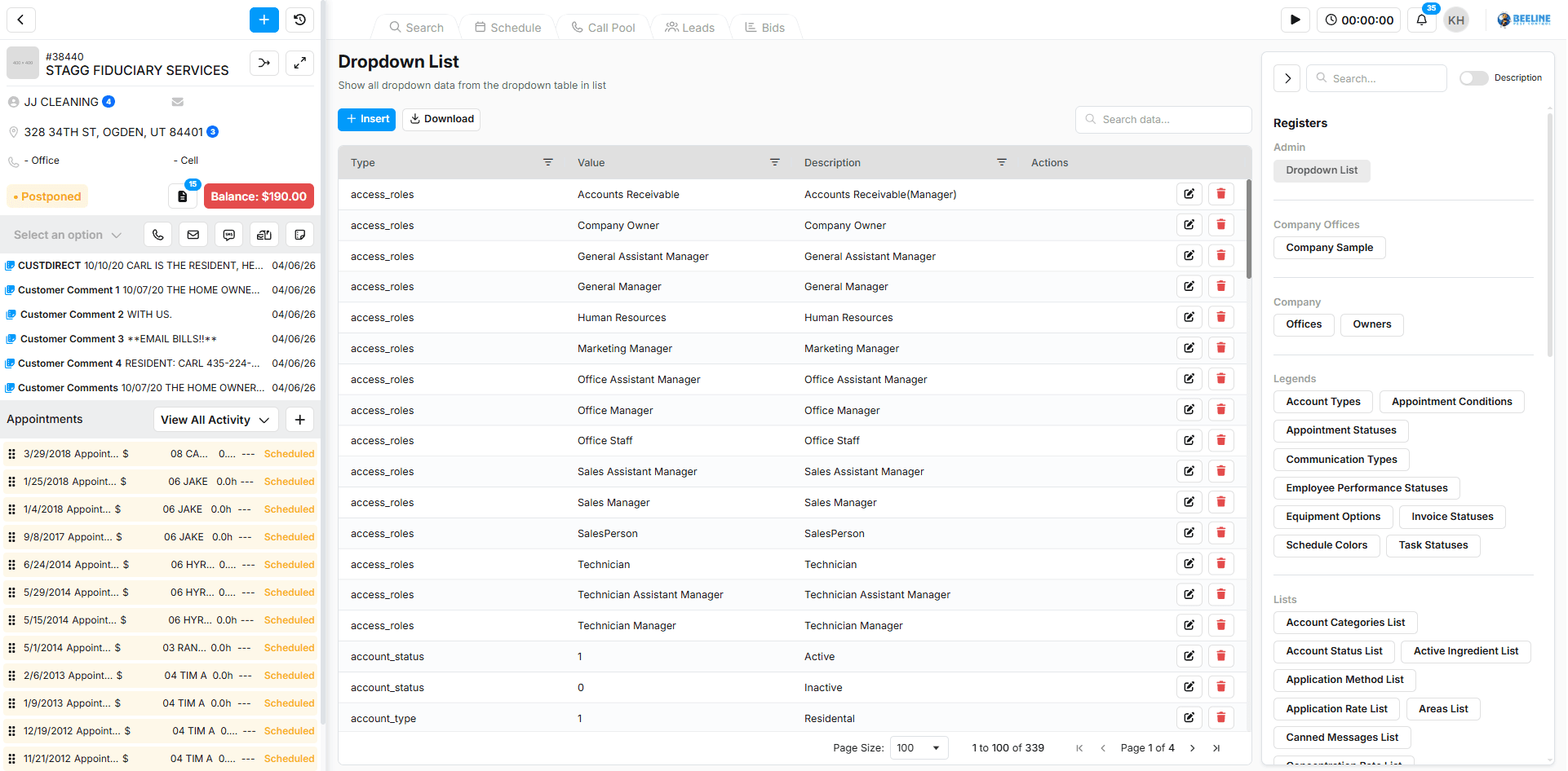 Beeline Pest Control CRM preview 3