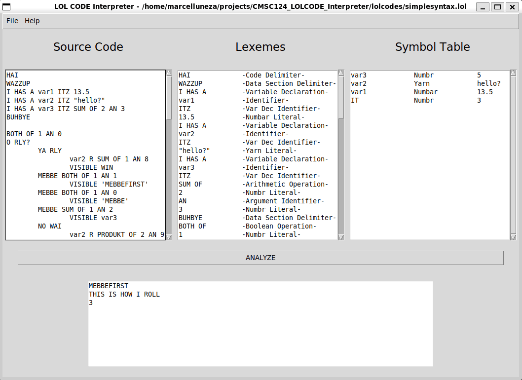 LOLCODE Interpreter preview 5